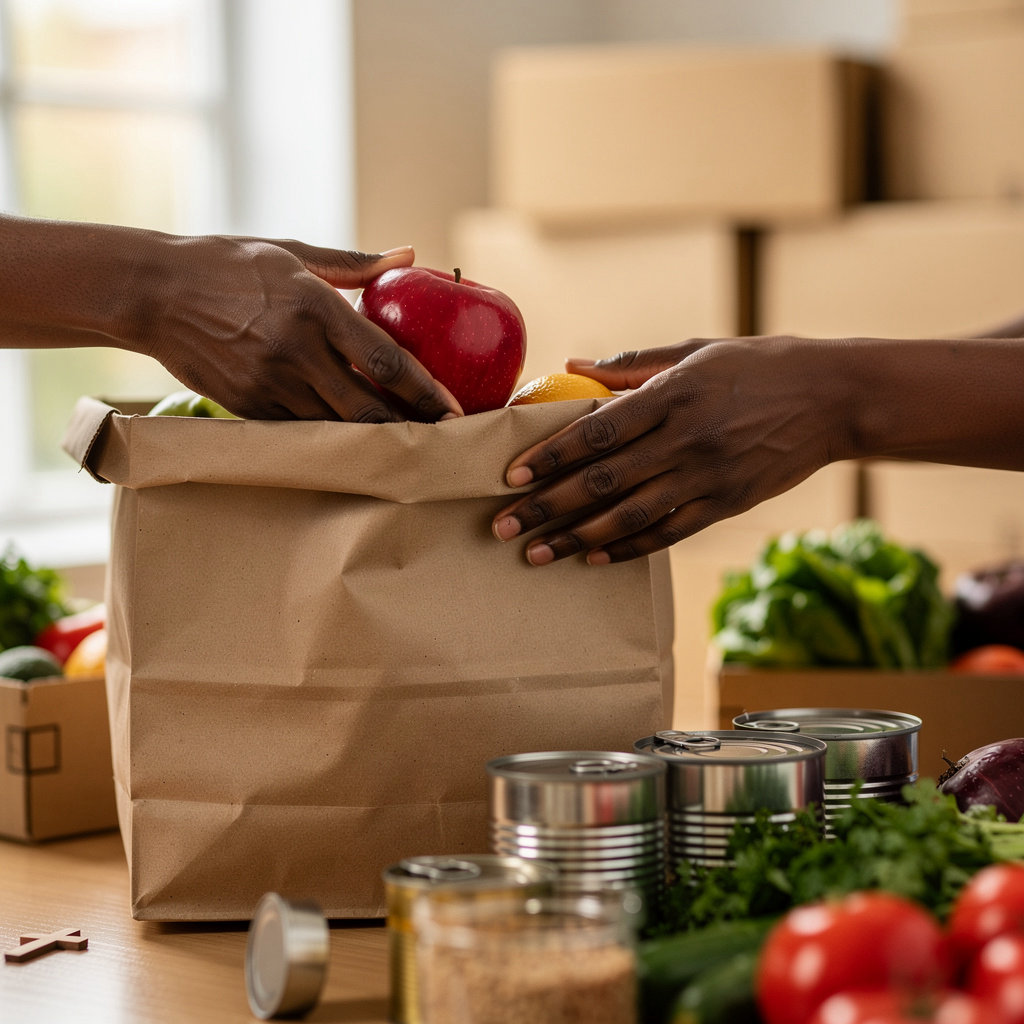 Macedonia Missionary Baptist Church SD community outreach volunteers serving at the food pantry in San Diego